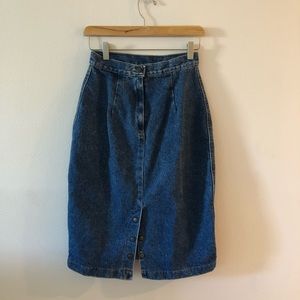 Zena vintage Jean skirt midi length western 11